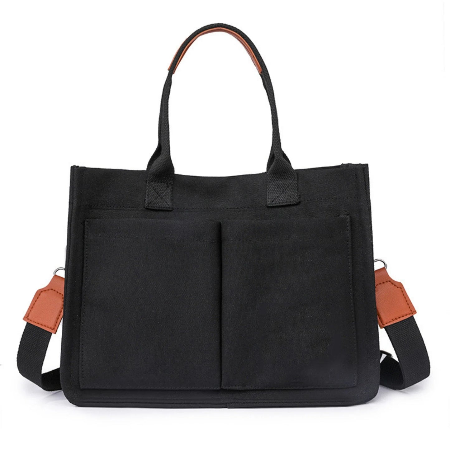 Large Canvas Tote Bag for Women with Pockets | Laptop Crossbody Purses & Everything Everyday Bag (Handbags for Work, Beach, Gym)