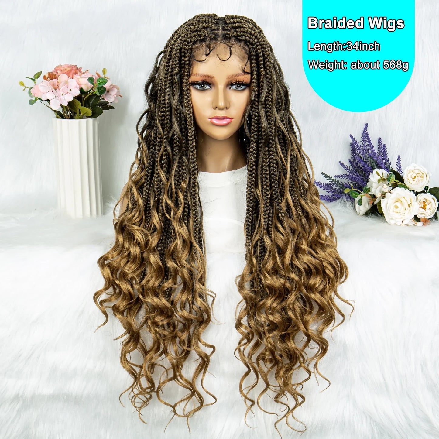 Knotless Box Braids & Dreadlocks Wig | Lace Front with Baby Hair