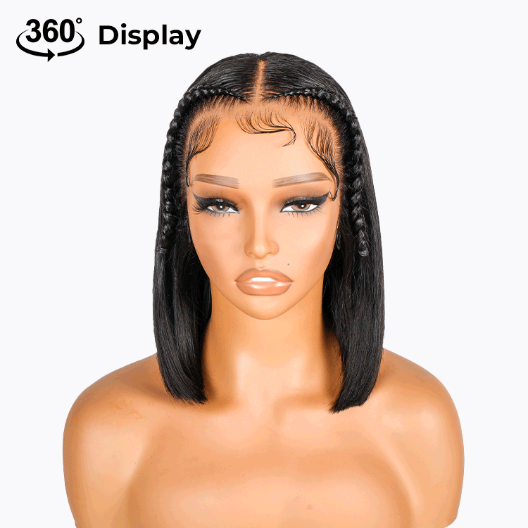 Pre-Styled Braided Bob Wig | 13x4 Lace Front | Remy Hair | Pre-Cut Lace