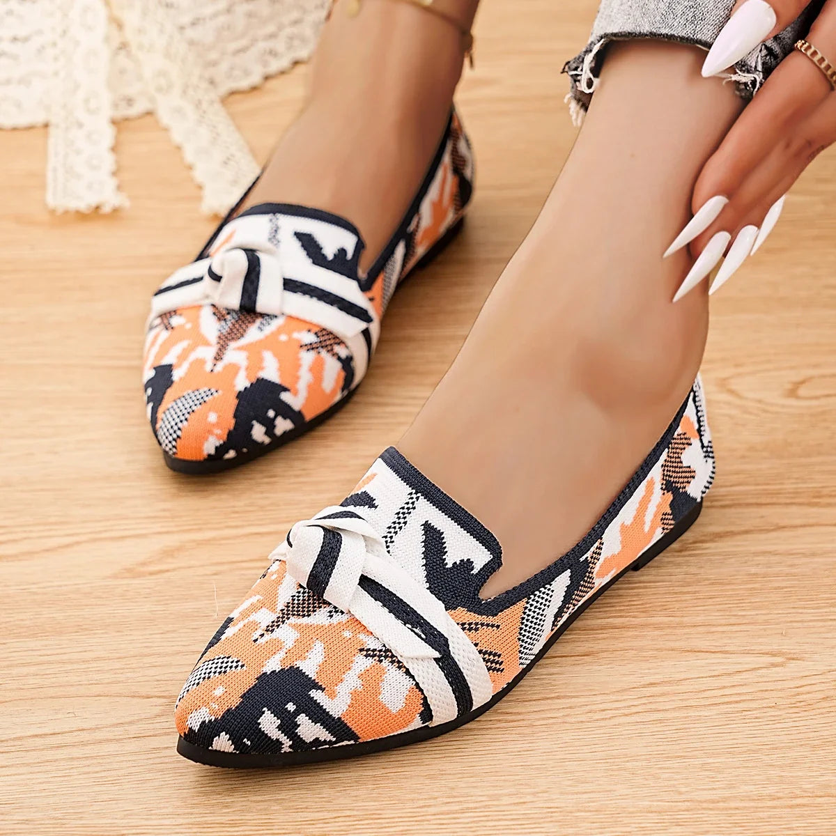 New Women's Loafers Ballet Flat Shoes Spring/autumn Fashion Pointed Toe Casual Low Heeled Women's Flat Shoes Size 36-43