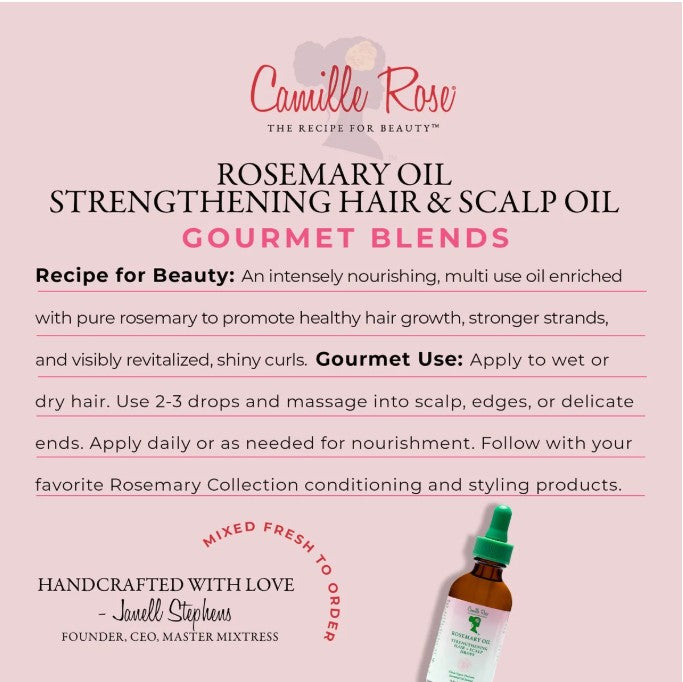 Camille Rose Rosemary Oil Strengthening Olive Oil Nourish & Lengthen Hair & Scalp Drops, 1.9oz