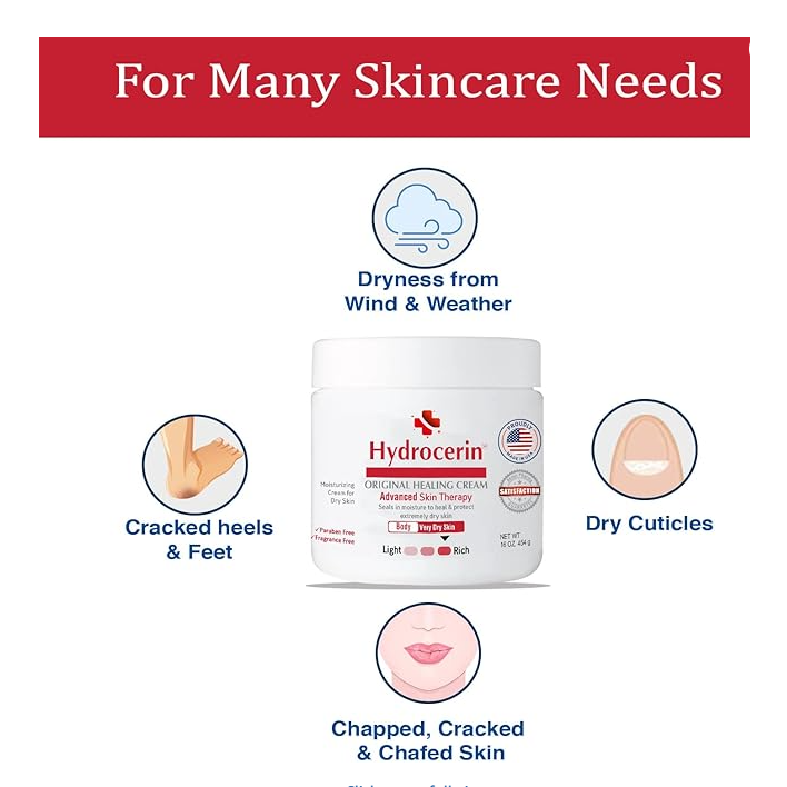 Eucerin Hydrocerin Original Therapeutic Cream: 16 oz Advanced Moisturizer for Extra Dry Skin