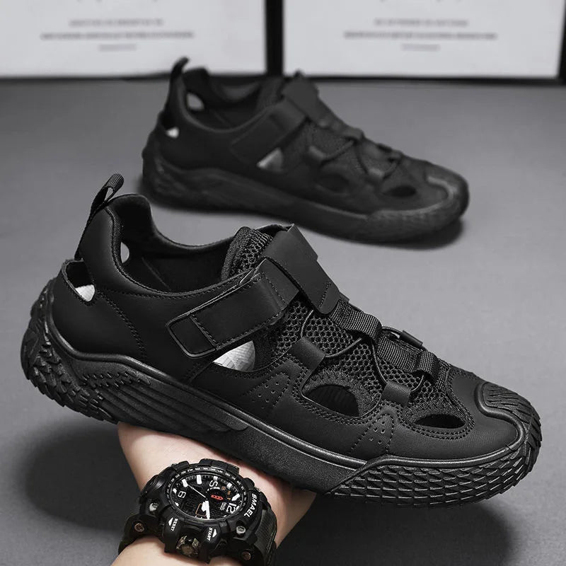 Large Size Sandals for Men, 2026 New Style, Trendy, Versatile, Casual Sports Sandals, Soft-Soled Hollow Beach Shoes for Men