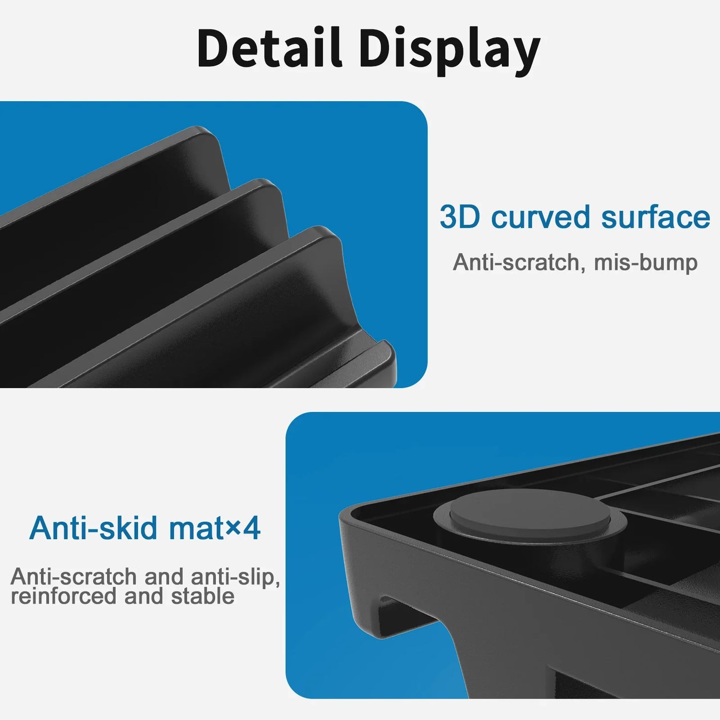 Vertical Laptop Stand for Desk,Dual Slots Plastic Laptop Holder with Space Saving Design,Laptop Stand Supports MacBook