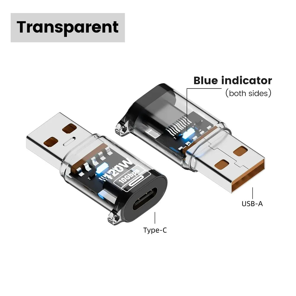 120W USB 3.2 to Type C OTG Adapter Fast Charging 10Gbps Data Audio Transfer For MacBook iPad iPhone 15 16 17 Huawei Xiaomi PC