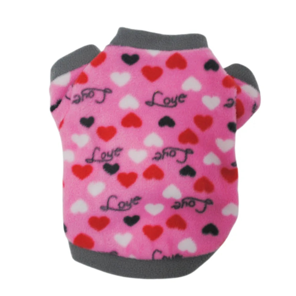 Chihuahua Clothes Cute Printed Small Dog Clothes French Bulldog Dogs Clothes Pets Warm Fleece Dog Winter Coat Puppy Dog Costume