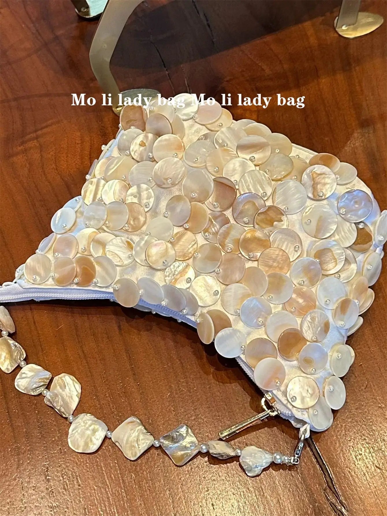 Luxury Sequin Internal Chain Shell Handmade Purse | Tote Handbag & Hobo Evening Bag (New Designer Woven Shoulder Bag for Women)
