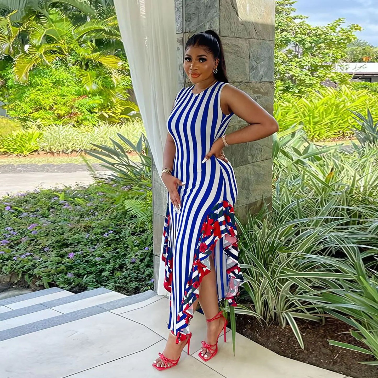 Style Loft Collection African Pinstriped Dress