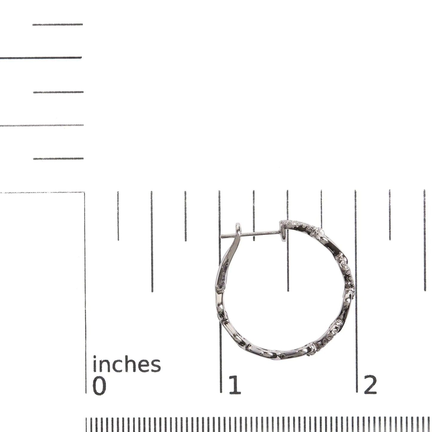 Style Loft Collection Open Link 14K White Gold 1/2 Ctw Diamond Hoop Earrings (G-H Color, SI1-SI2 Clarity)