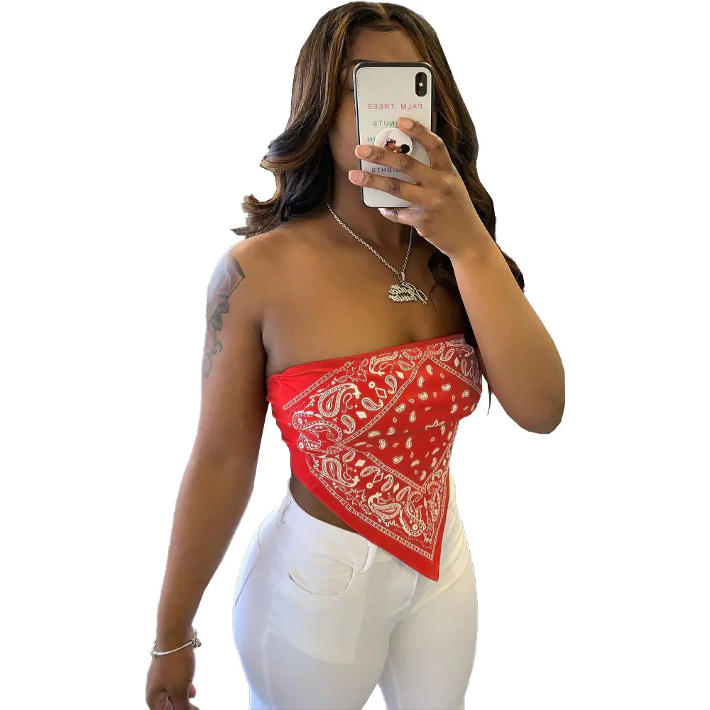 Style Loft Collection Shoulda Coulda Woulda Strapless Bandana Top