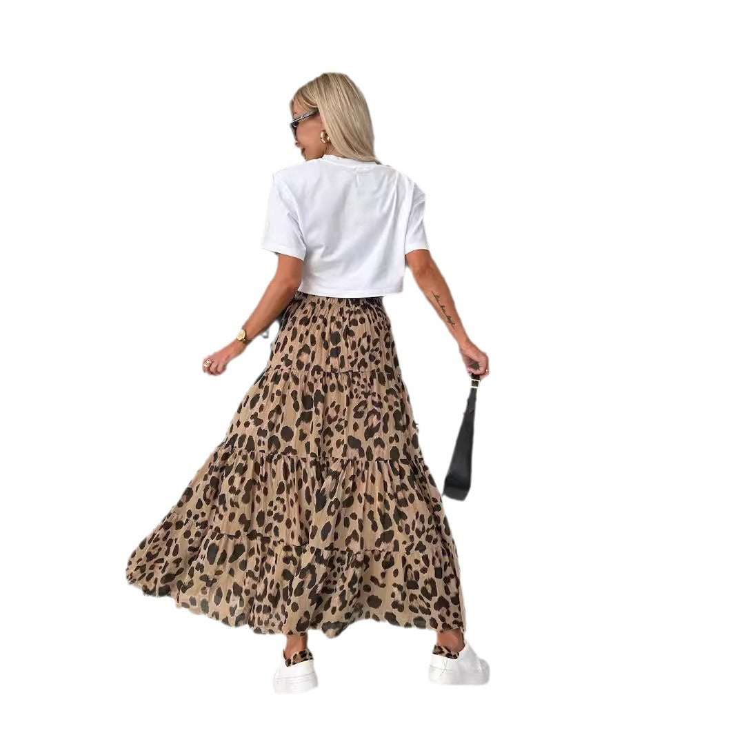 New Autumn Skirt With A Leopard-print Design
