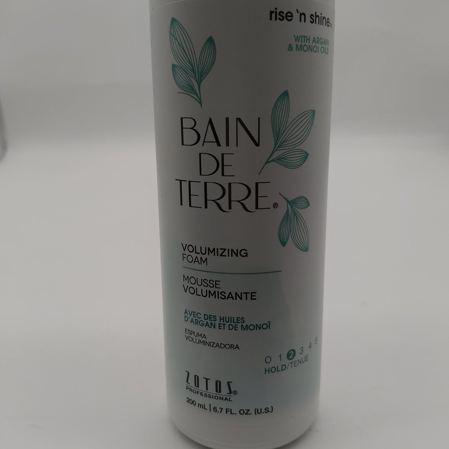 Bain De Terre Rise N ' Shine Volumizing Foam, Lightweight Medium Hold & Volume with Argan & Monoi Oils, Paraben-Free, Color-Safe, Vegan