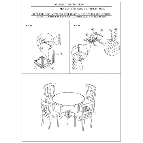 (.24) Style Loft Collection Classic Round 5pc Dining Set