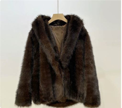 Artificial Fur Autumn And Winter Thickening Haining Fashion Furry Fur Clothing Top