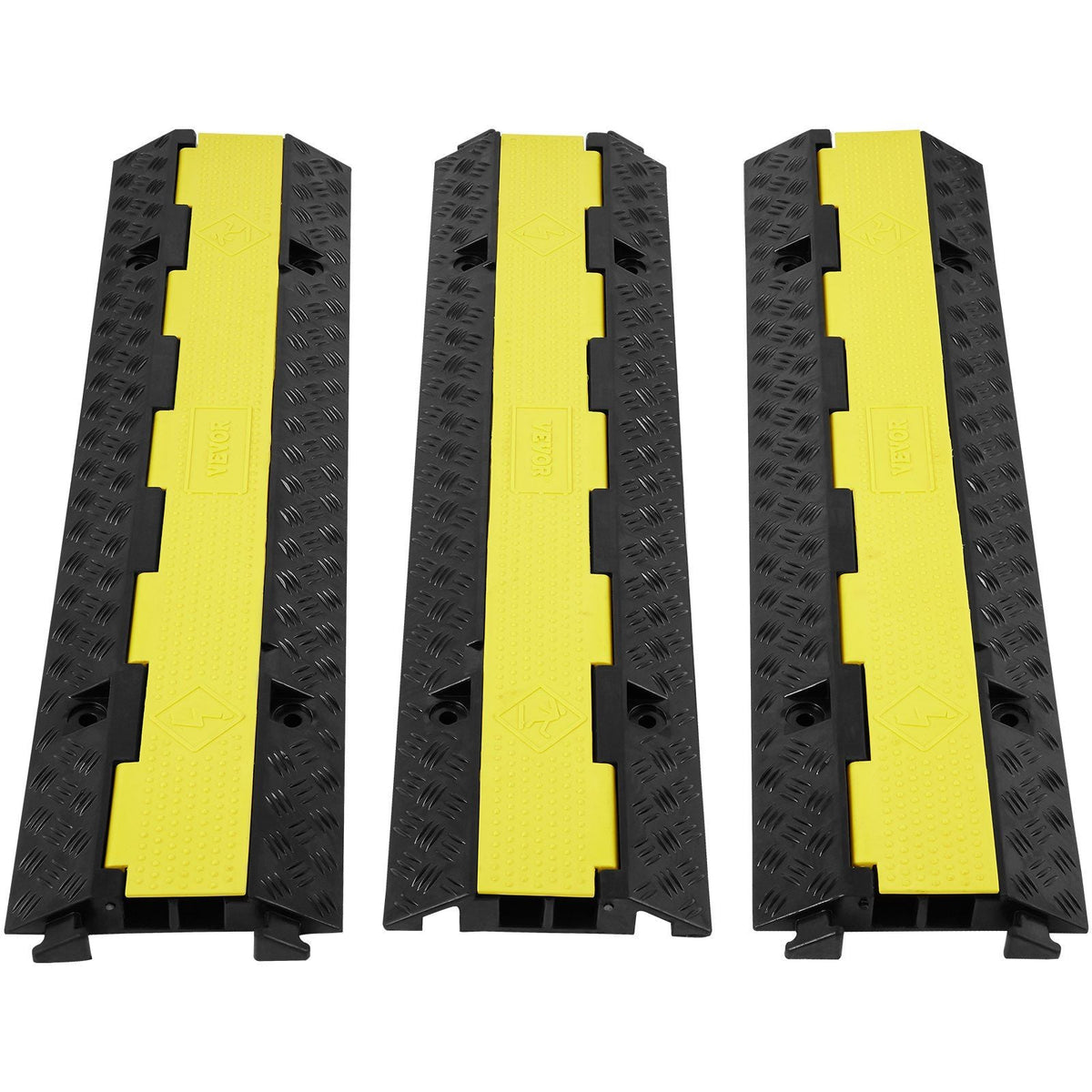 3 PCs Cable Protector Ramp 2 Channel 12000 lbs Load Wire Cable Cover Ramp