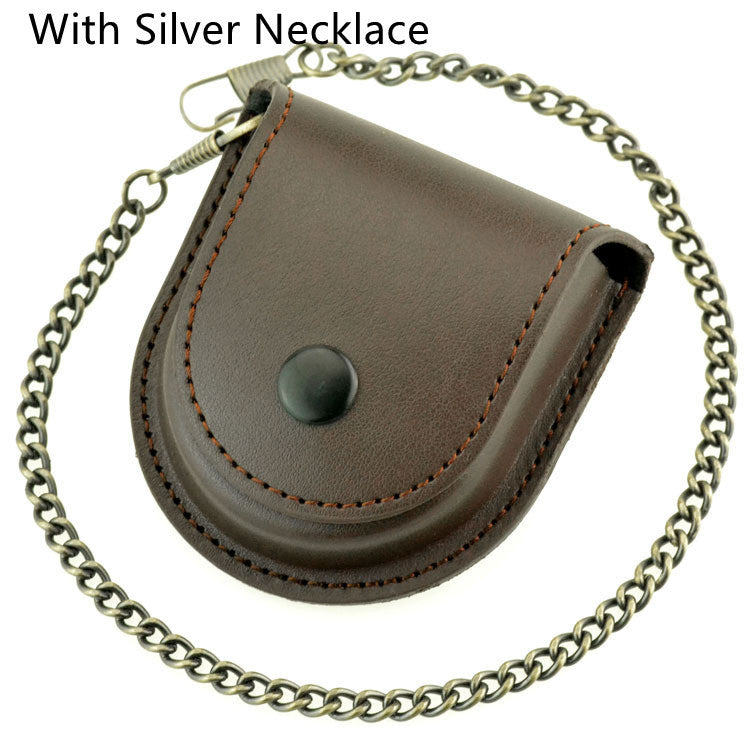New Black 181 Retro Denim Leather Pocket Watch