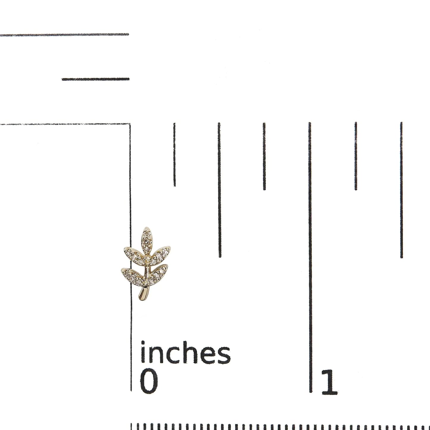 Style Loft Collection Leaf and Branch 10K Yellow Gold 1/10 Ctw Diamond Accented Stud Earrings (H-I Color, I1-I2 Clarity)
