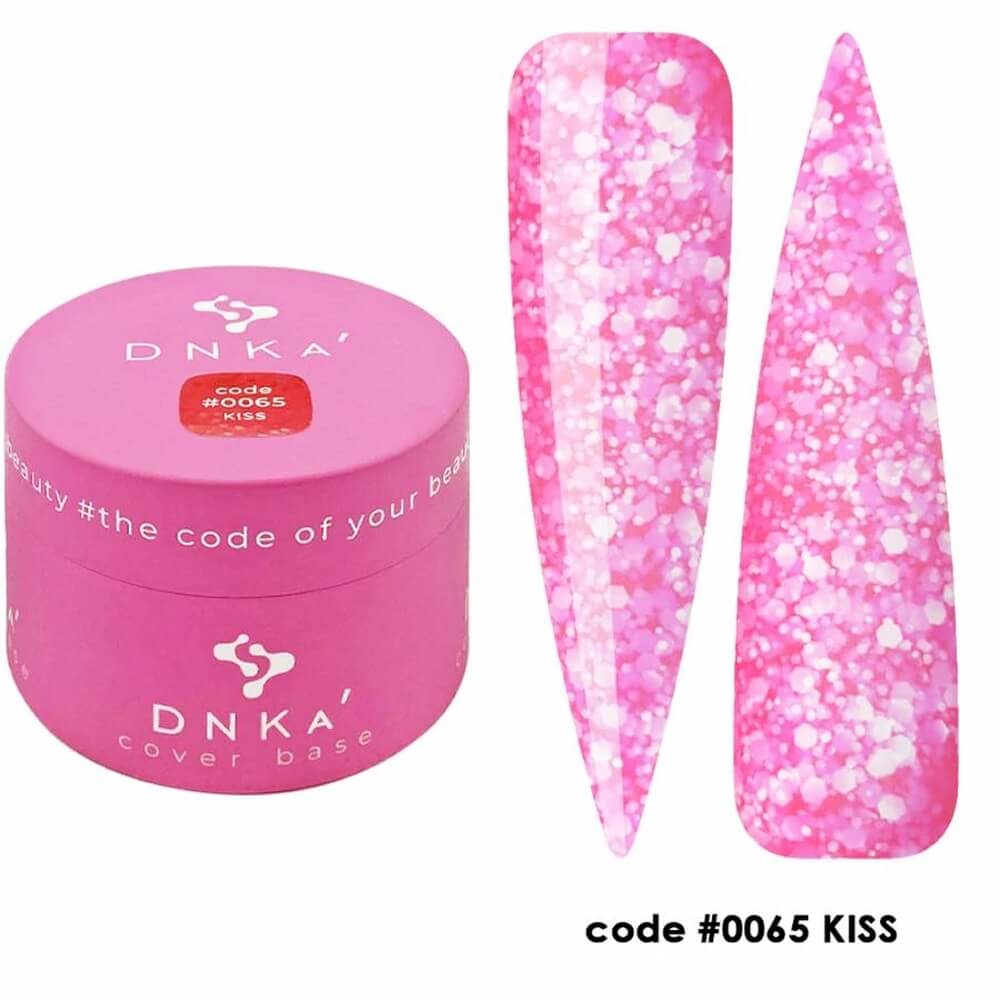 DNKa Cover Base #0065 Kiss Pink with Flakes, 12 ml