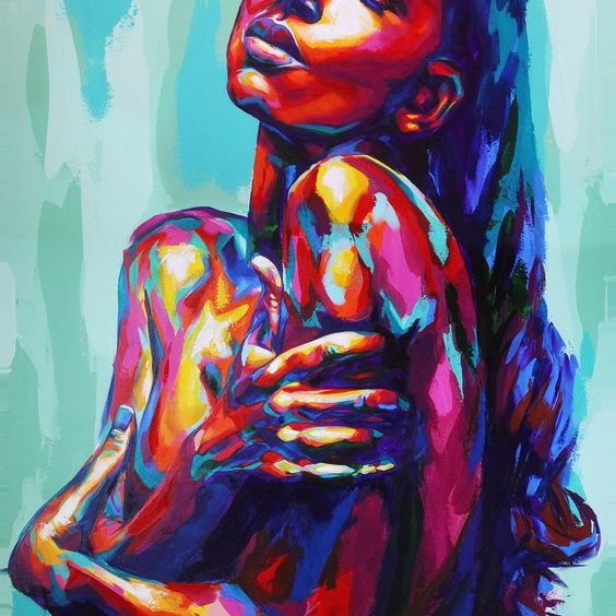Abstract Woman Nude Oil Painting Sexy Body Art Canvas