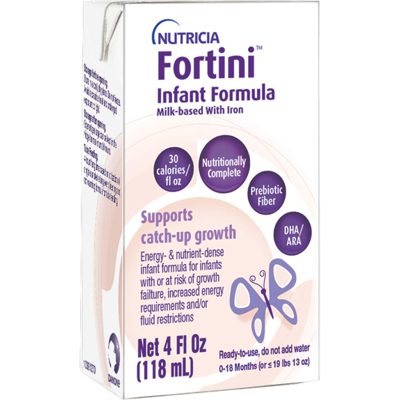 Nutricia Fortini Infant Formula, Ready-to-Feed Liquid, 4 fl oz (118 mL) Cartons - Case of 12