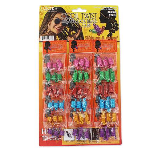 HAIR COIL TWIST 3PC/PK, ASST
