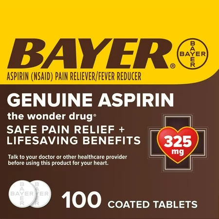 Bayer Genuine Aspirin 325 Mg Coated Tablets 100Ct