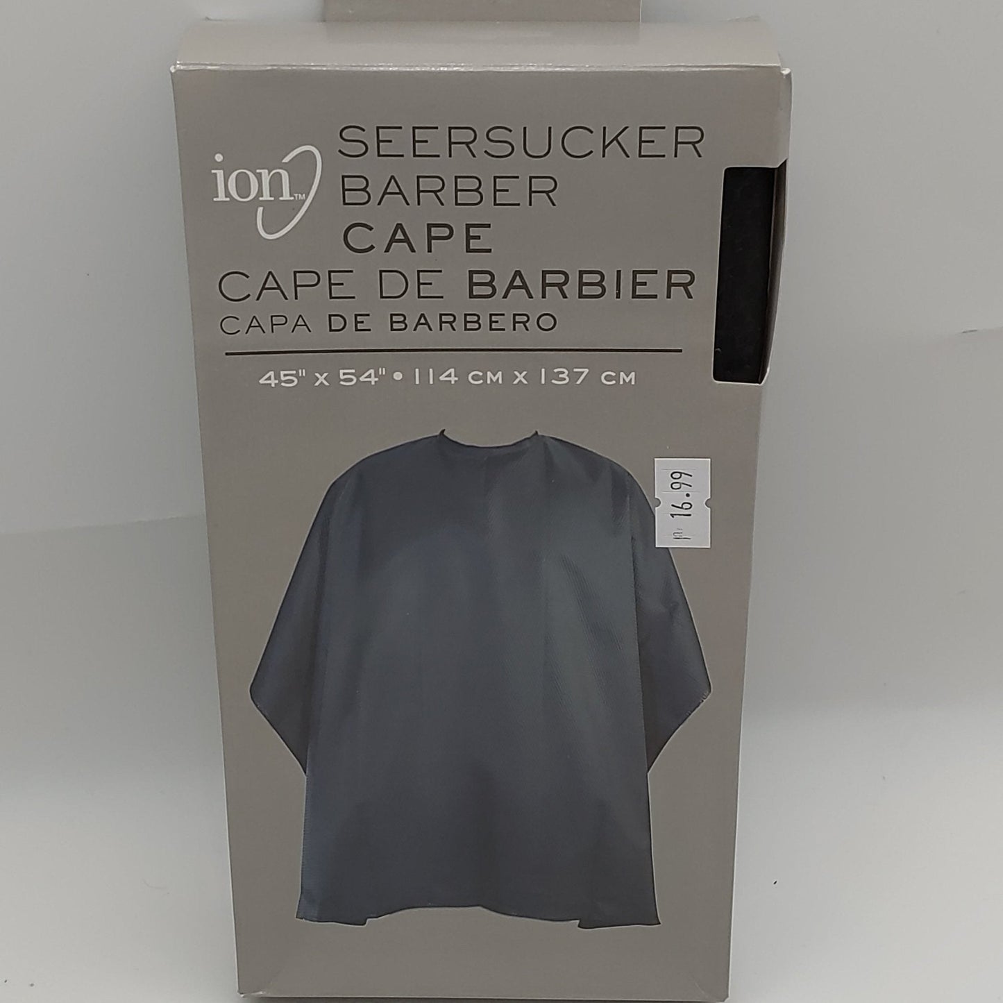 Ion Seersucker Barber Cape 45" x 54" / 14 cm x 137 cm Color Black