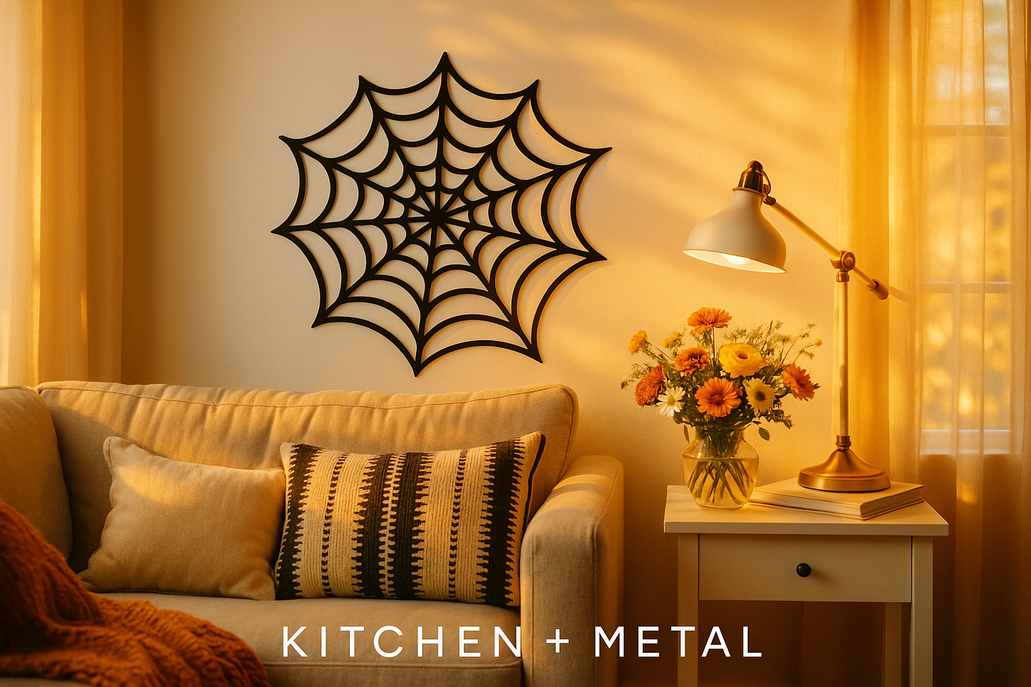 Spiderweb - Metal Wall Art | Happy | Kitchen + Metal