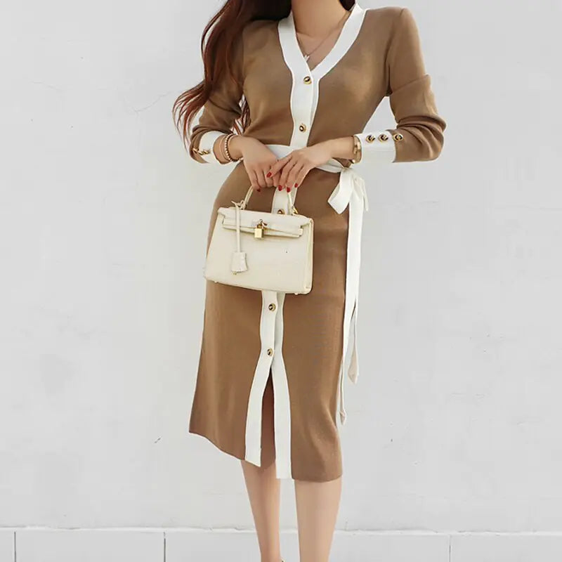 Style Loft Collection Summer in San Juan Executive-Fit Knitted Button Dress