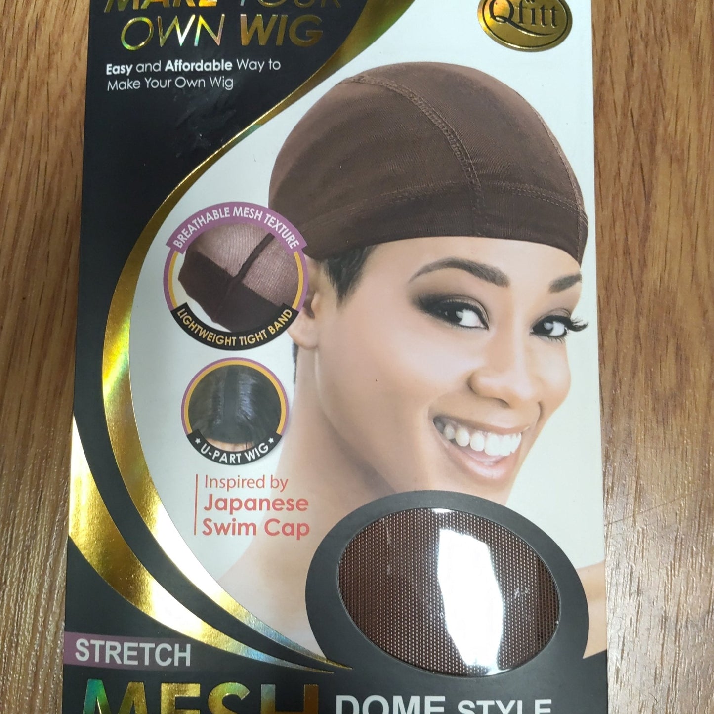 Make your Own Wig Mesh Stretch Dome Style Wig Cap 5112 Brown Qfitt