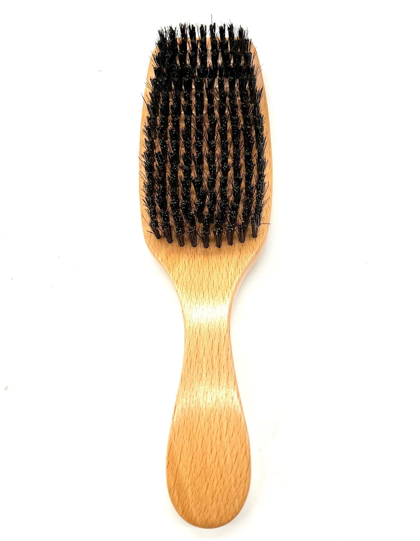 MEN'S WOOD GROOMING WAVE BRUSH MEDIUM HARD NATURAL 3PC PVC
