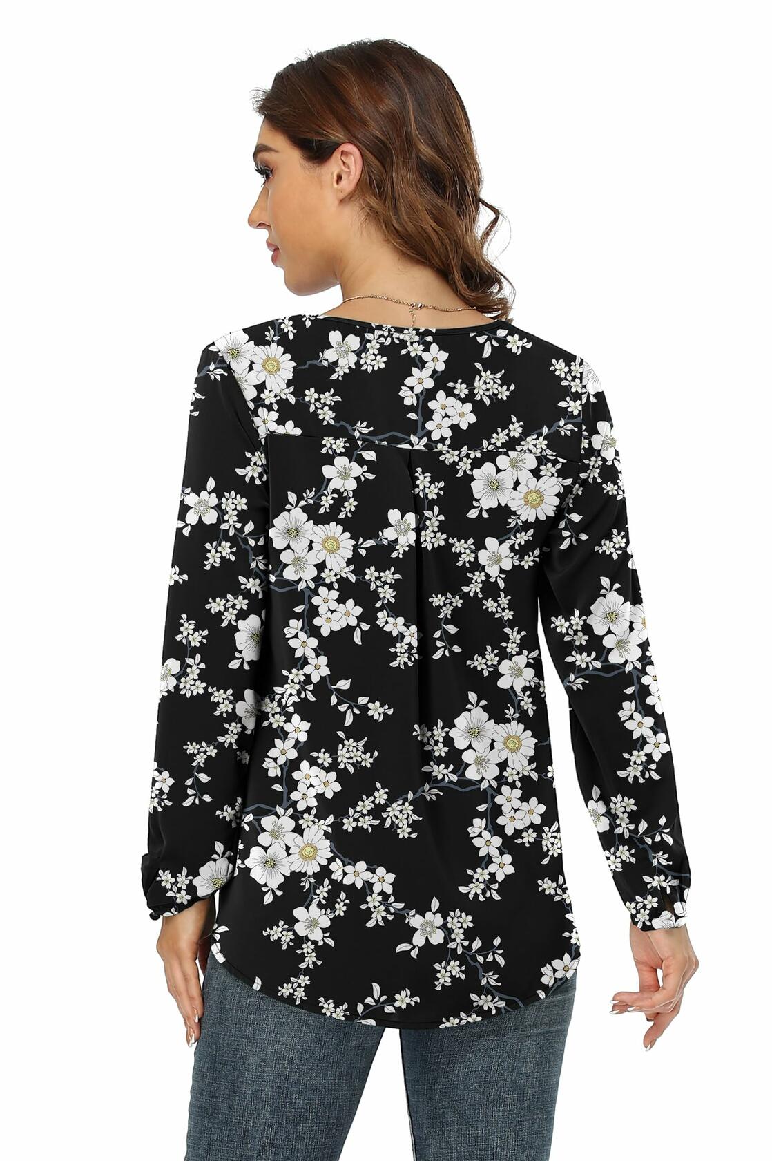 Jouica V Neck Tunic Top Women Black Size Small