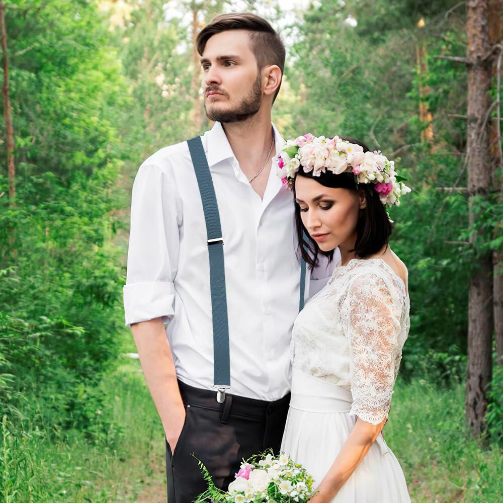 KIYFXA Heavy Duty Suspenders with Clips for Men and Women Gifts for Dad
