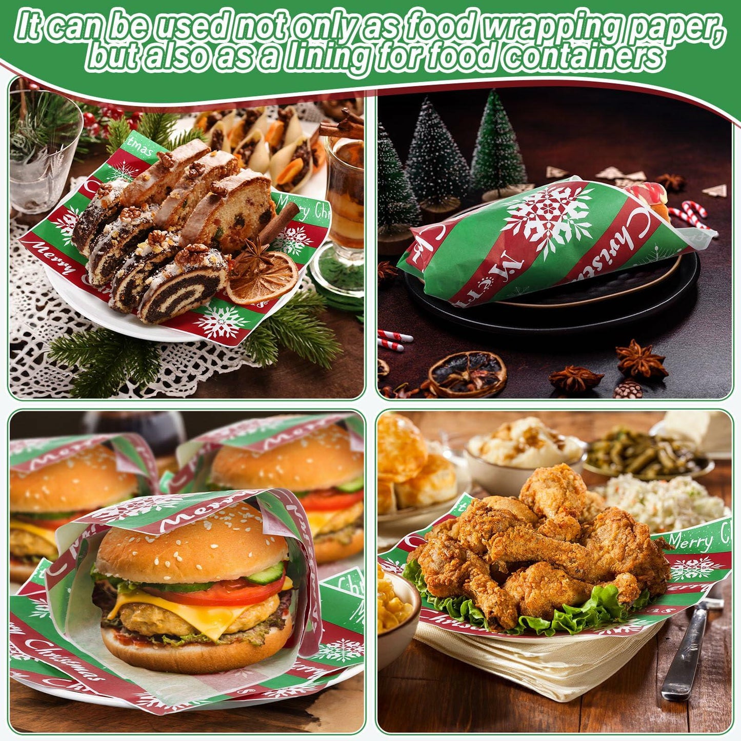 Tenceur Christmas Wax Paper Sheets Winter Printed 150 Pcs