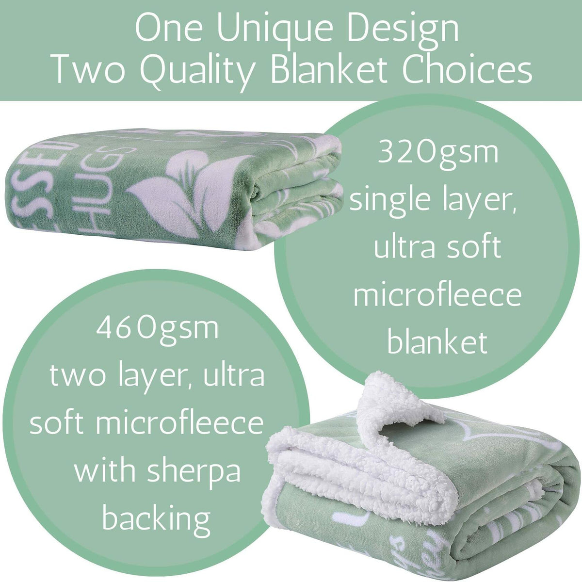 FILO ESTILO Sister Blanket Sherpa 60x50in Sage Green