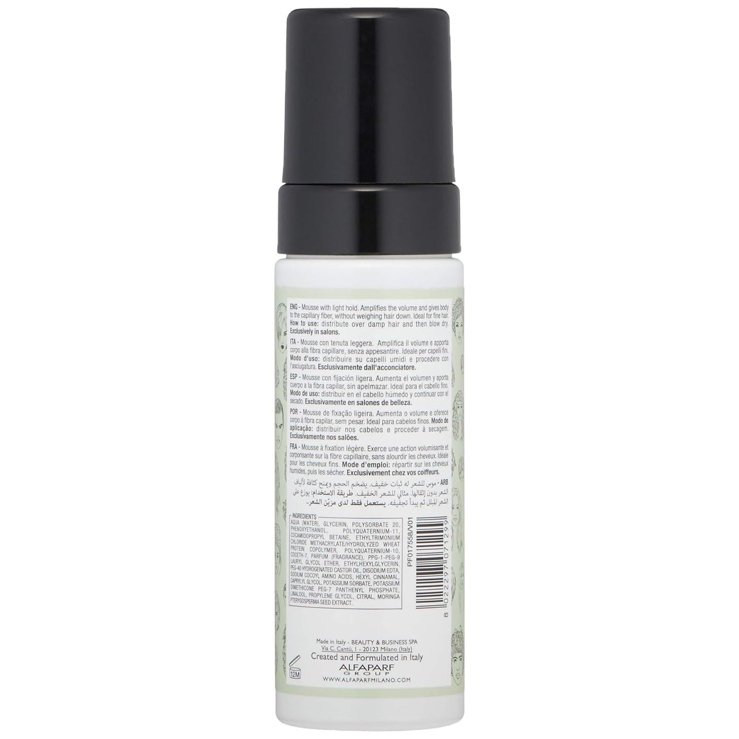 Alfaparf Milano Style Stories Volume Mousse Hair Styling Product - 4.23 Fl Oz