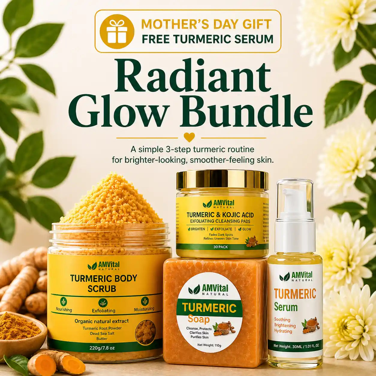 Radiant Glow Starter Bundle | 3-Step Turmeric Routine