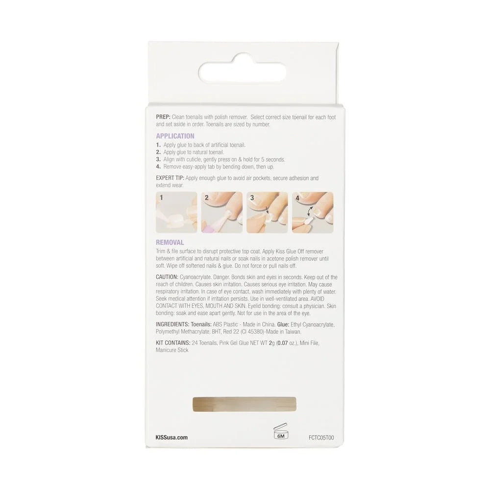Kiss Brand Gel Fantasy Toenails White