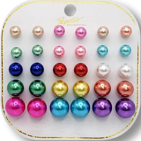 Pearl Assorted Sized Mix Earrings