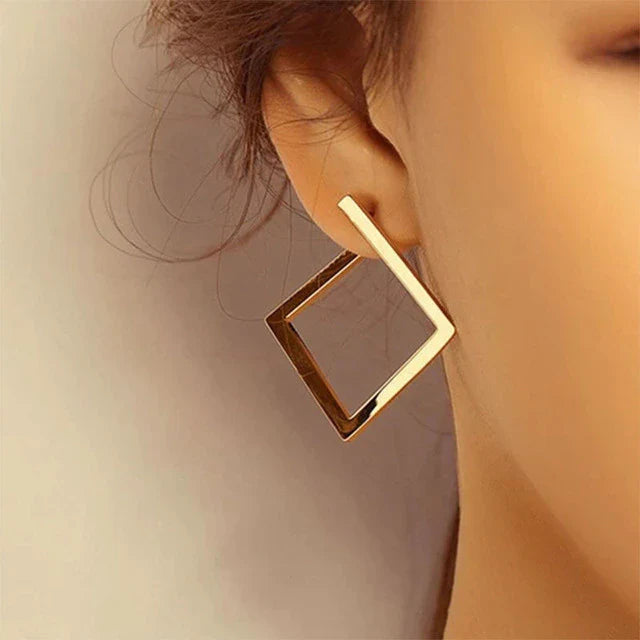Fashion Earrings - Gold Square