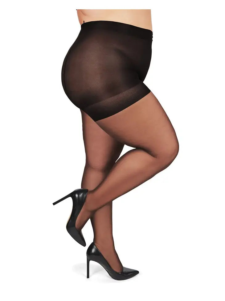 MeMoi Curvy Sheer Control Top Pantyhose