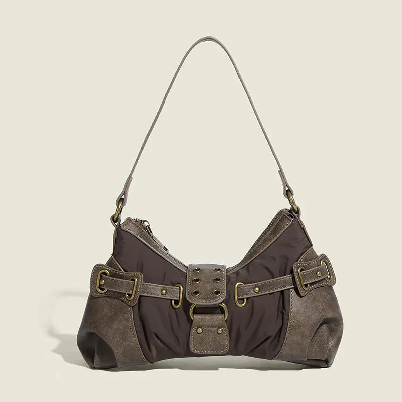 Style Loft Collection Hard and Soft Retro Rivet Baguette Bag