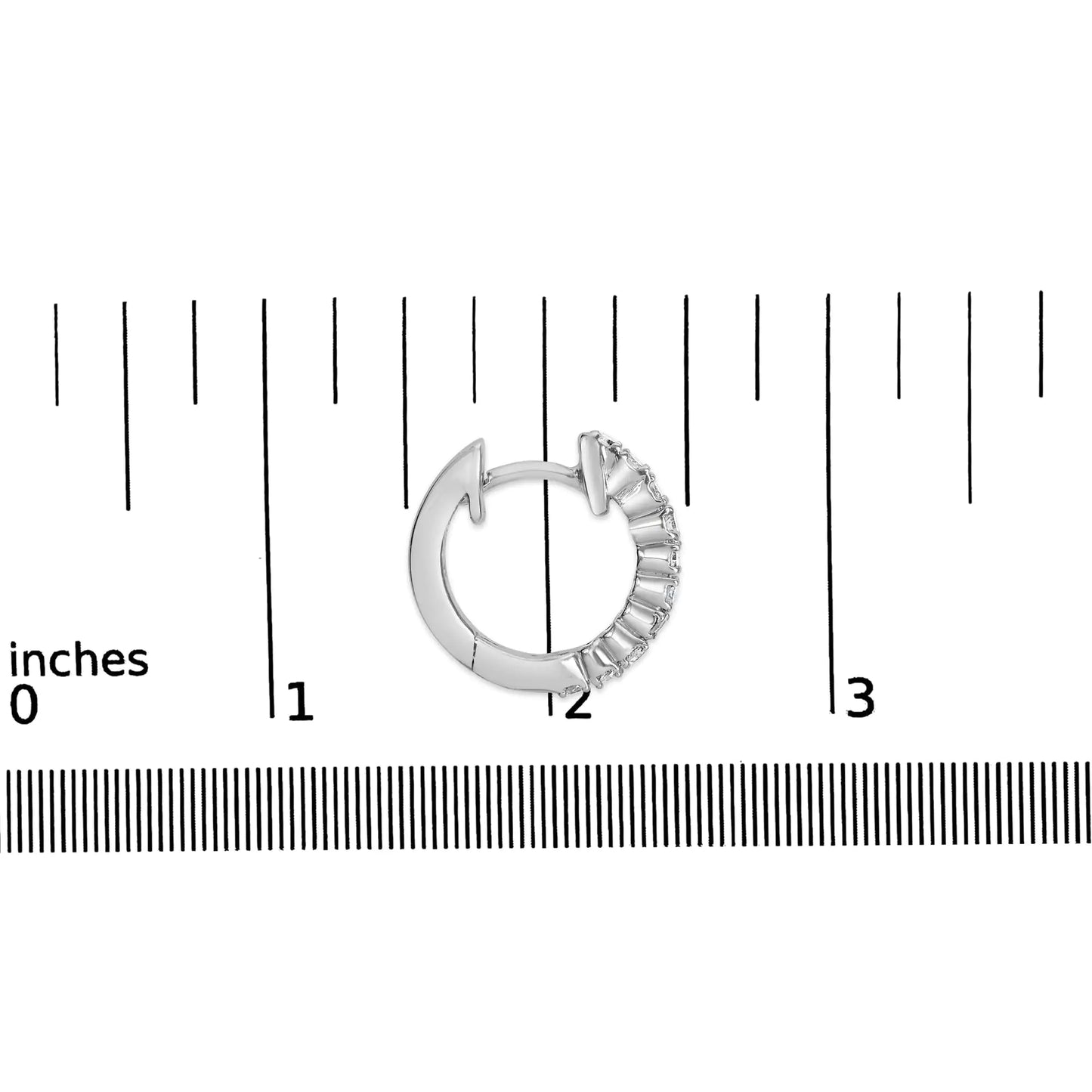 Style Loft Collection .925 Sterling Silver 1/6 Ctw Diamond Petite Hoop Earrings (I-J Color, I2-I3 Clarity)