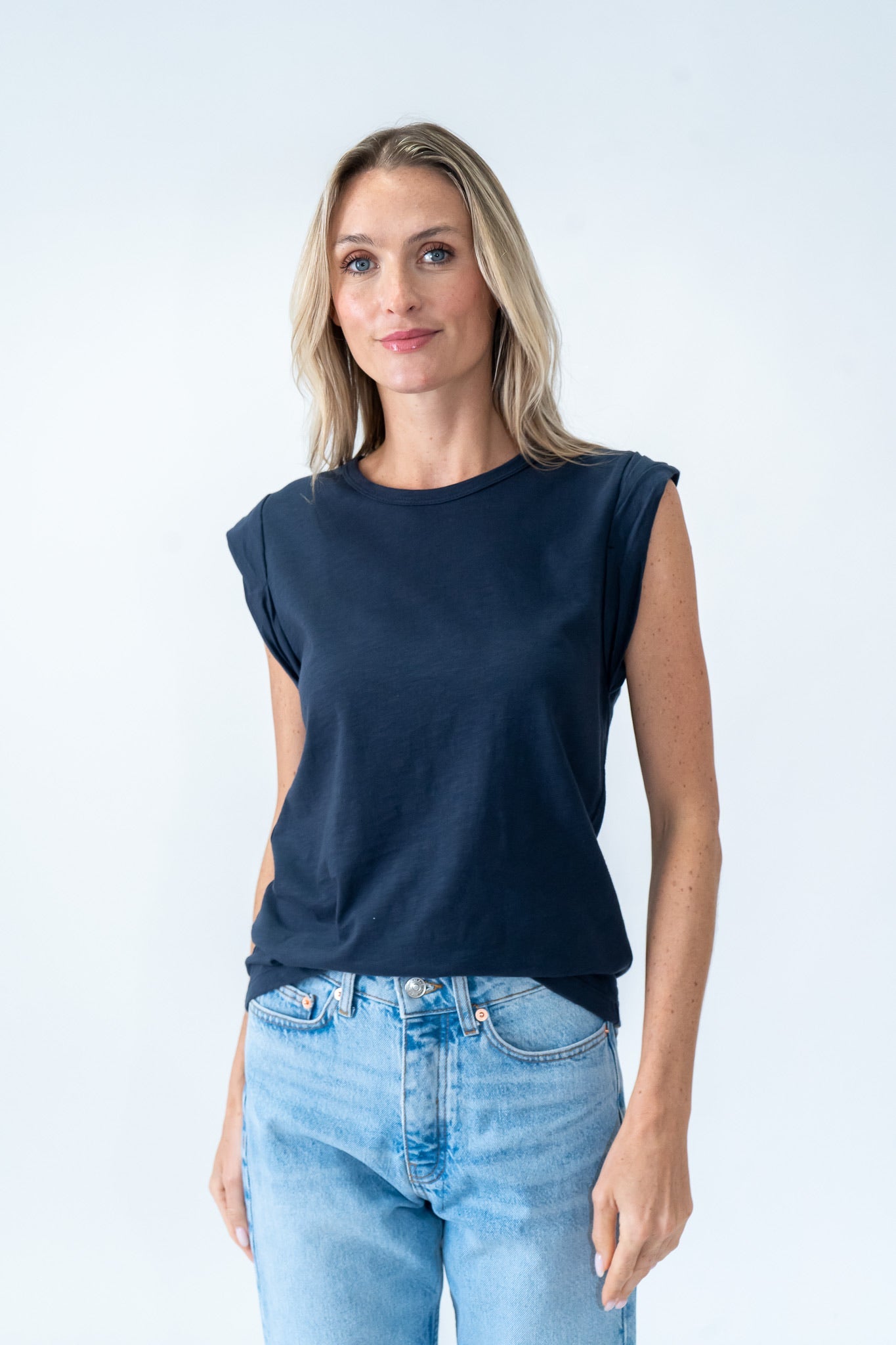 Caroline Twist Tee Navy