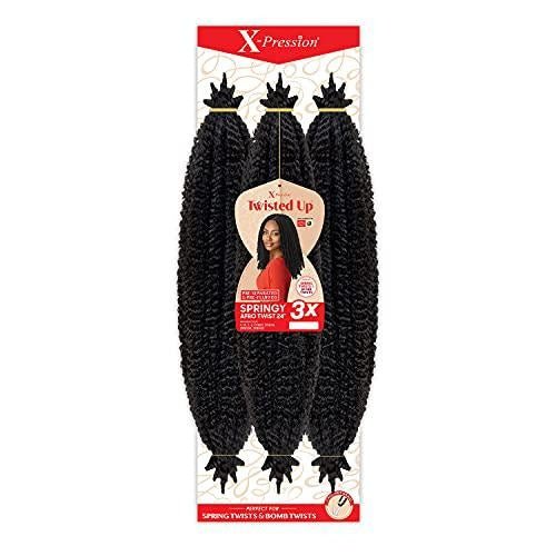 X-Pression Braid Outre Crochet Braids X-Pression Twisted Up 3X Springy Afro Twist 24 in ( Color 2T1B/425