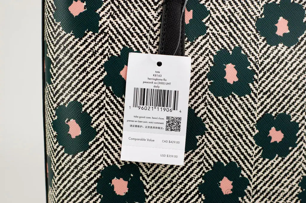 Style Loft Collection x Kate Spade Daily Saffiano Vegan Leather Herringbone Floral Tote
