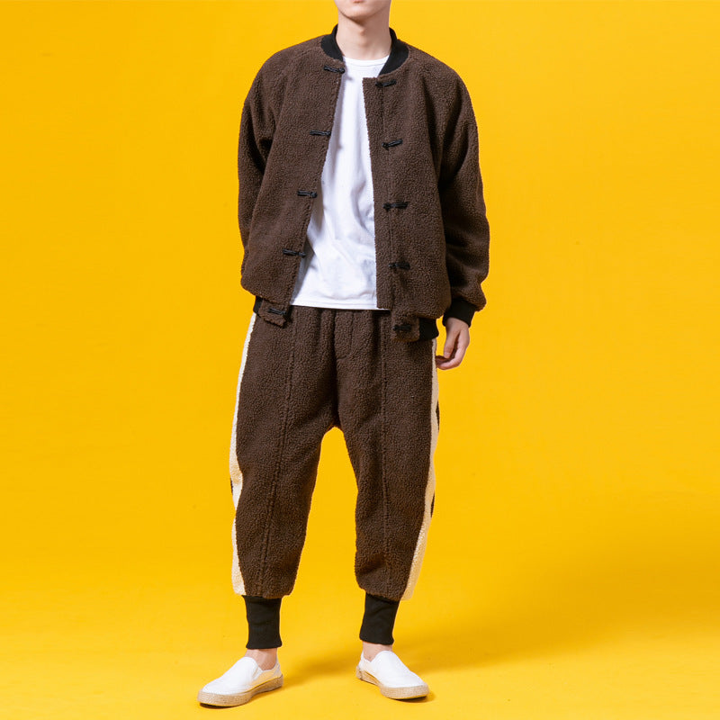 Chinese Style Winter Outfit with Cotton Jacket and Pants