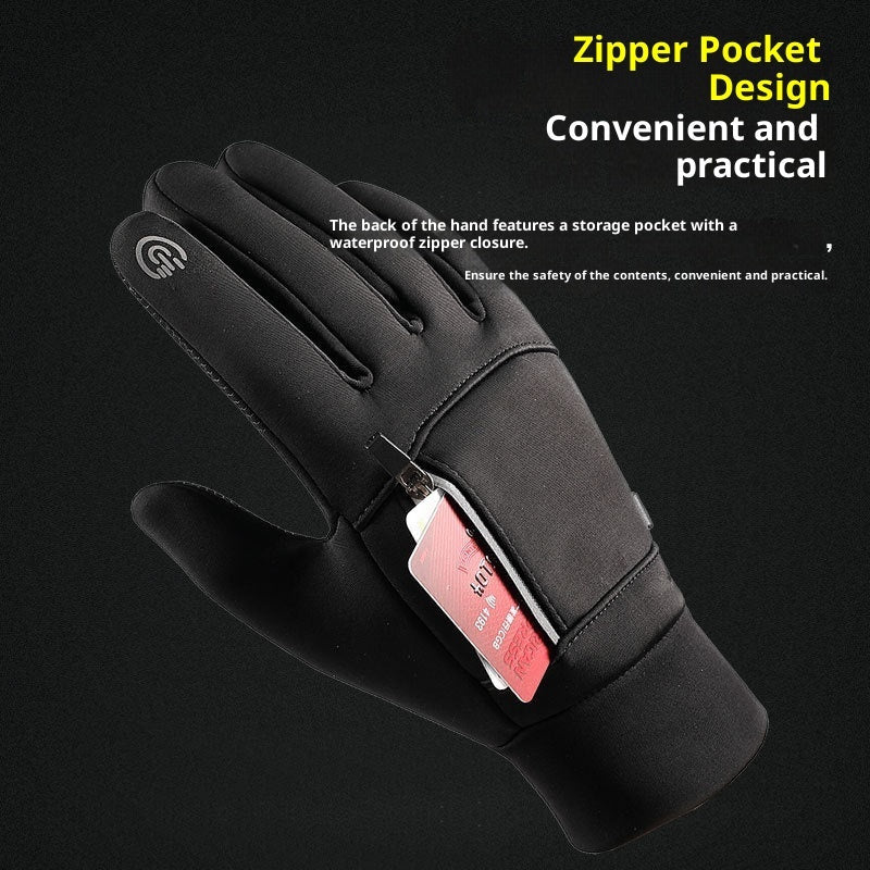 Cycling Gloves Men's Q803 Fleece-lined Polar Fleece Wear-resistant