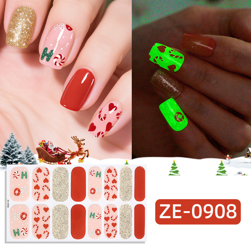 New Christmas Luminous Nail Applique Nail Stickers