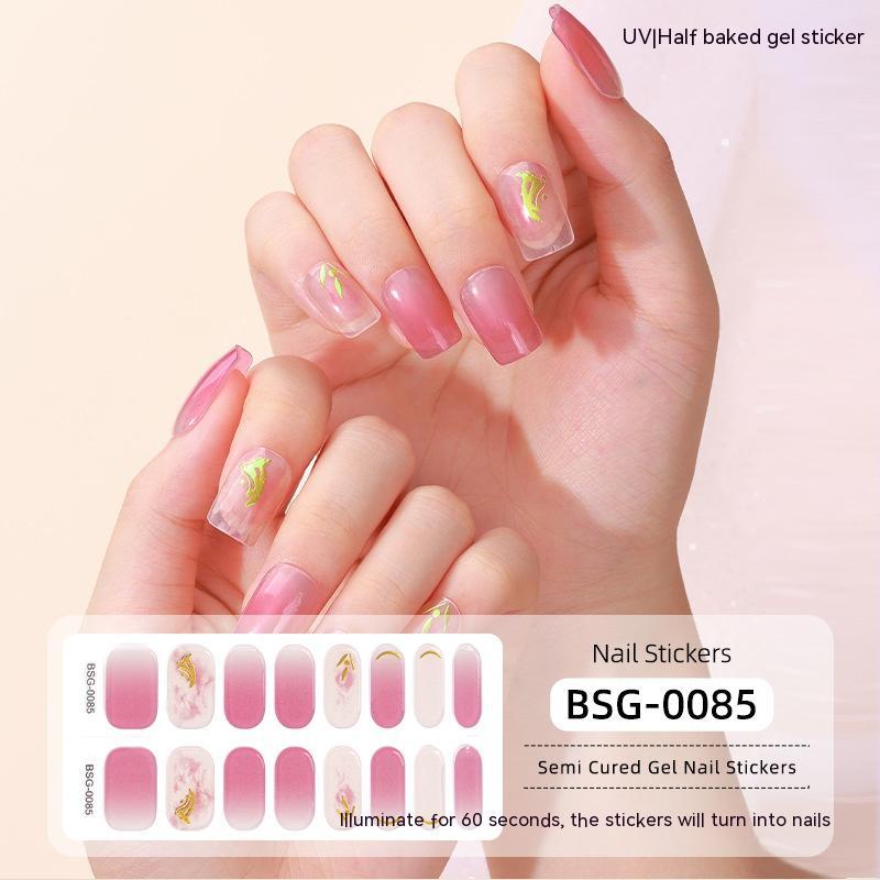 Semi-cured Nail Stickers Gel 3d Bronzing UV Nail Nail Stickers Paper
